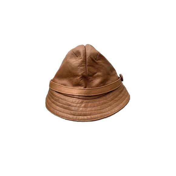 Misa harada Leather Brown Lady Hat Size P Made In England